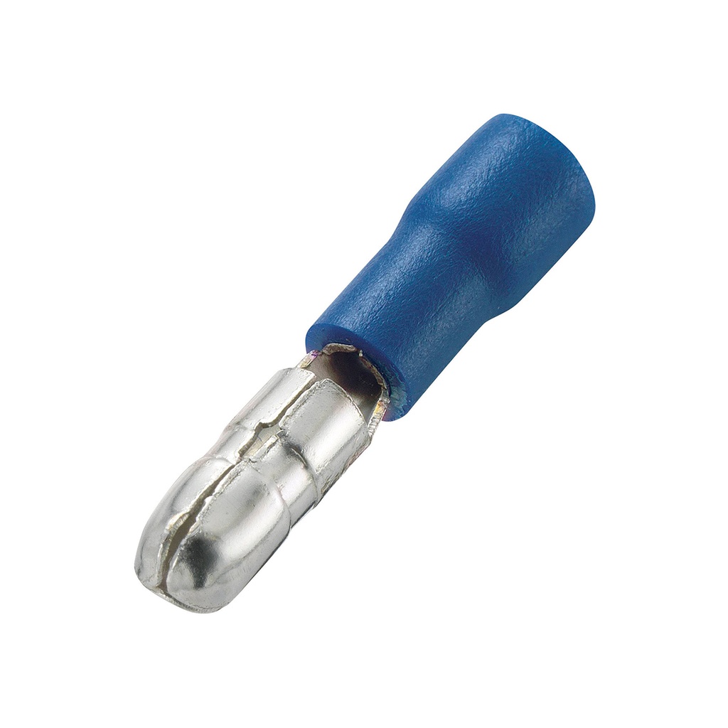 Terminal Macho Tipo Bala Aislado – 14-16 AWG Azul (100 und)