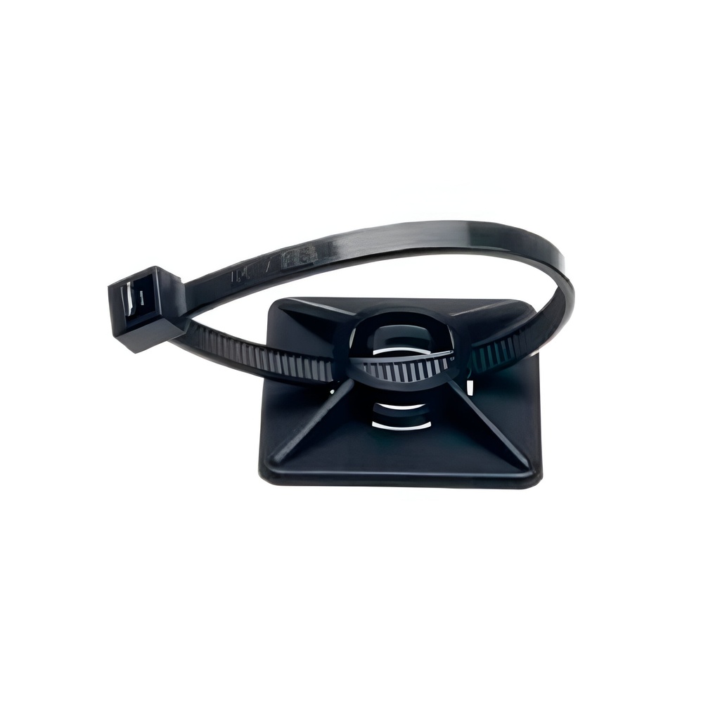 Portacintillo Adhesivo 25x25mm Negro (100 und)