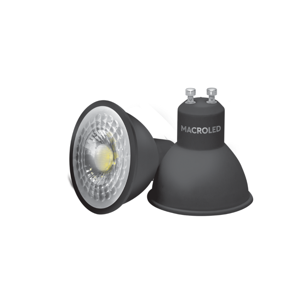 DICROICO LED ECO NEGRO MR16 7W 100-240VAC LUZ CÁLIDA 2700K 38° GU10