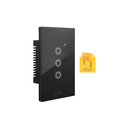 PLACA INTERRUPTOR TACTIL SMART NEGRO 3 CANALES 90-250VAC MAX 10A CON CAPACITOR (NUEVO CODIGO).