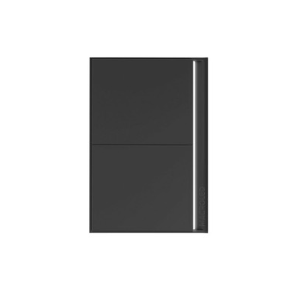 PLACA INTERRUPTOR TECLA SMART NEGRO 2 PULSADORES CANAL 90-250VAC MAX 10A CON CAPACITOR (NUEVO CODIGO).