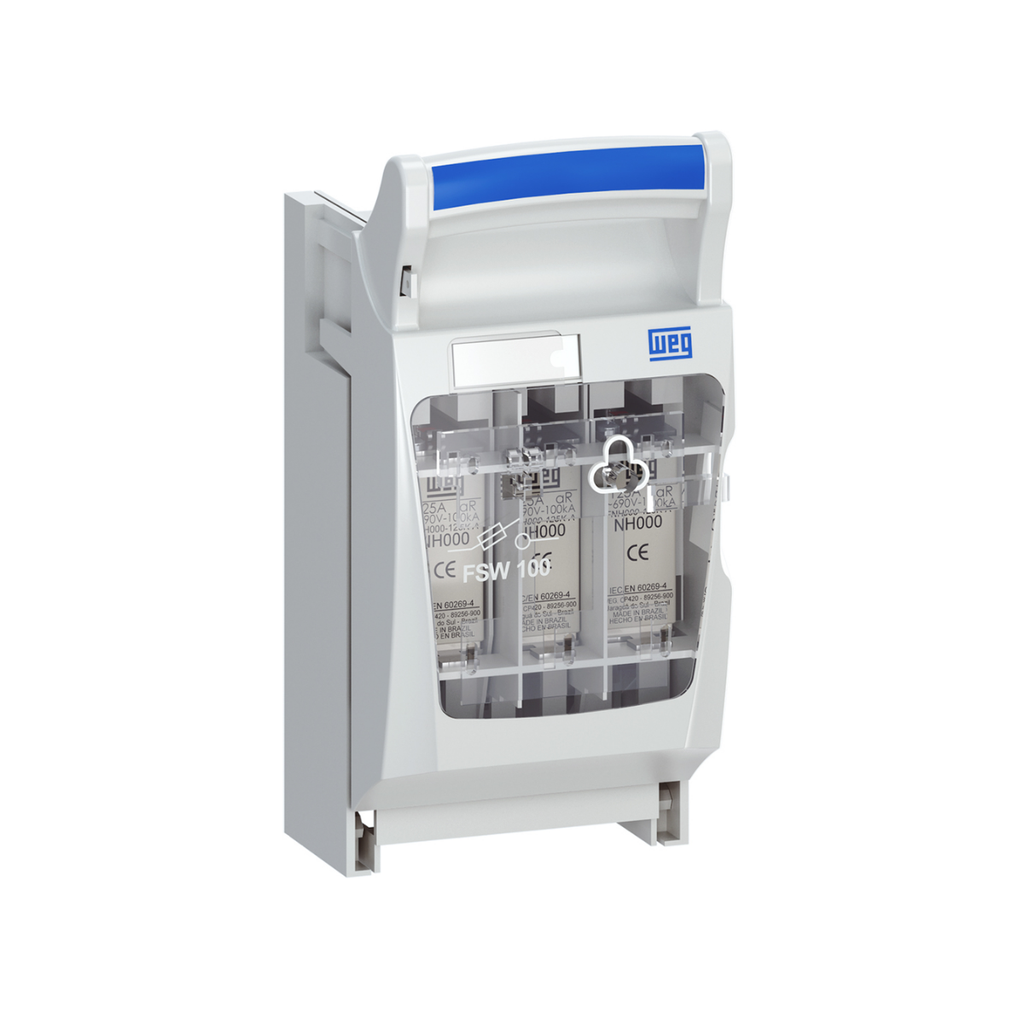 INTERRUPTOR-SECCIONADOR TRIFASICO PORTAFUSIBLE TIPO NH TAM. 000 In MAX. =100 AMP. 3 POLOS