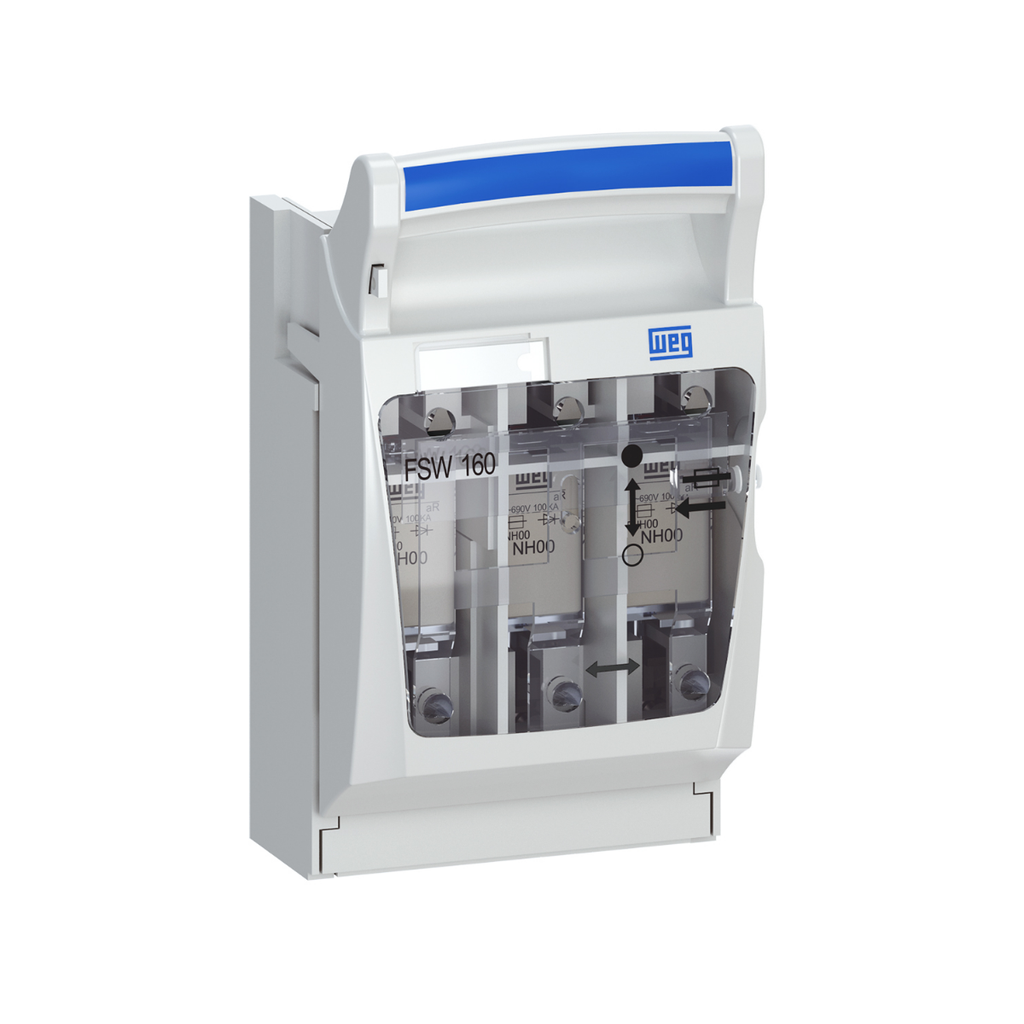 INTERRUPTOR-SECCIONADOR TRIFASICO PORTAFUSIBLE TIPO NH TAM. 00 In MAX. =160 AMP. 3 POLOS