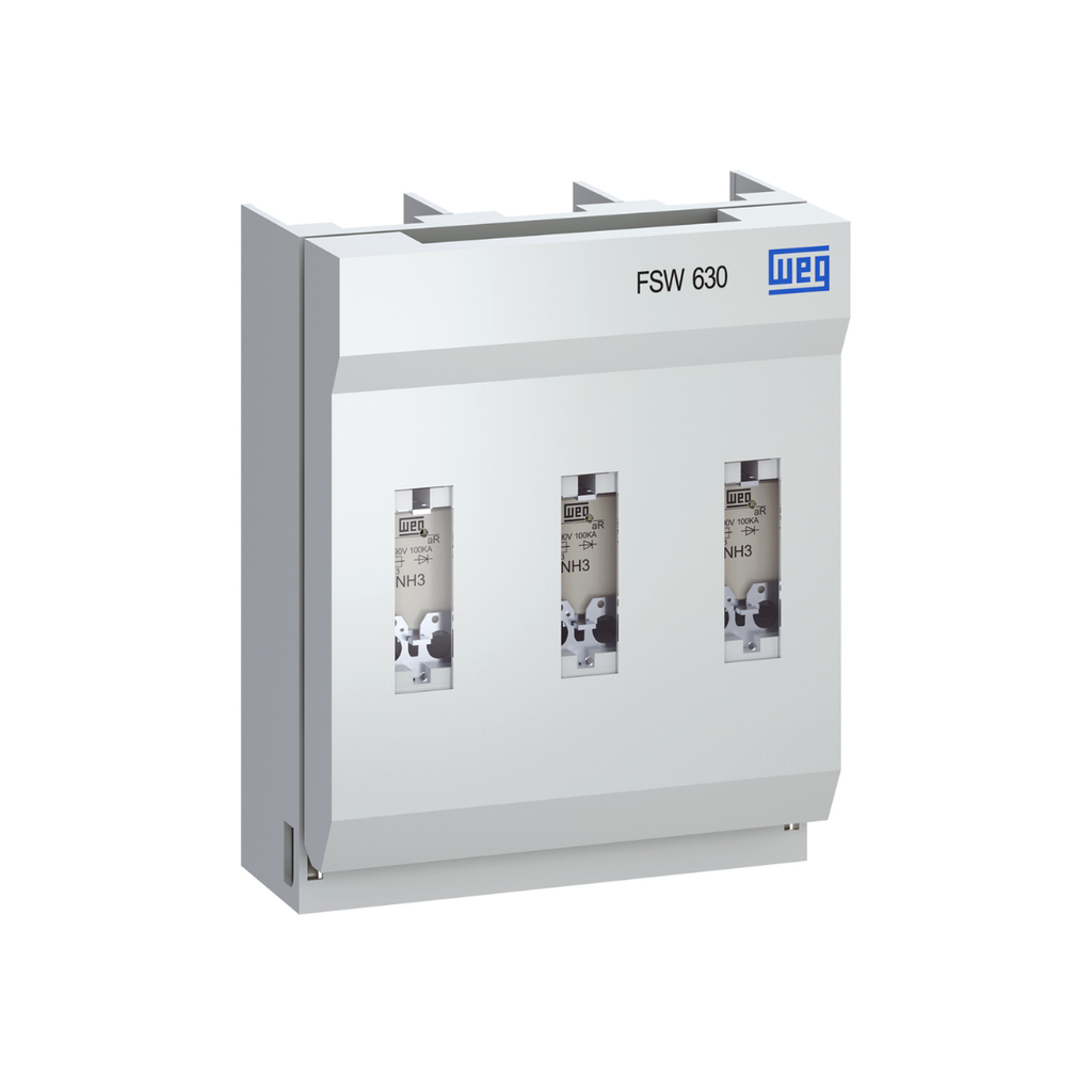 INTERRUPTOR-SECCIONADOR TRIFASICO PORTAFUSIBLE TIPO NH TAM. 3 In MAX. =630 AMP. 3 POLOS