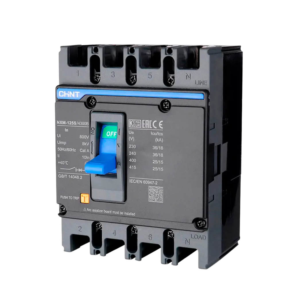 Interruptor De Fuerza Fijo 4P 100A Negro