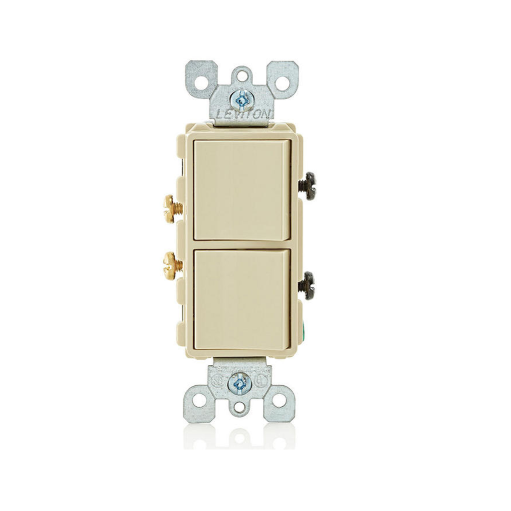 INTERRUPTOR DOBLE DECORA 15A 250V MARFIL