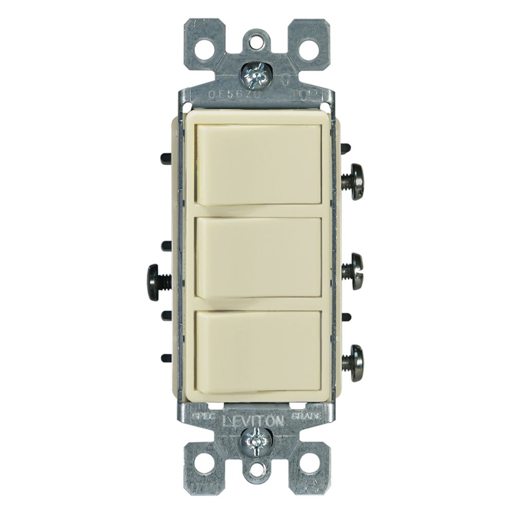 INTERRUPTOR TRIPLE DECORA 15A 250V MARFIL