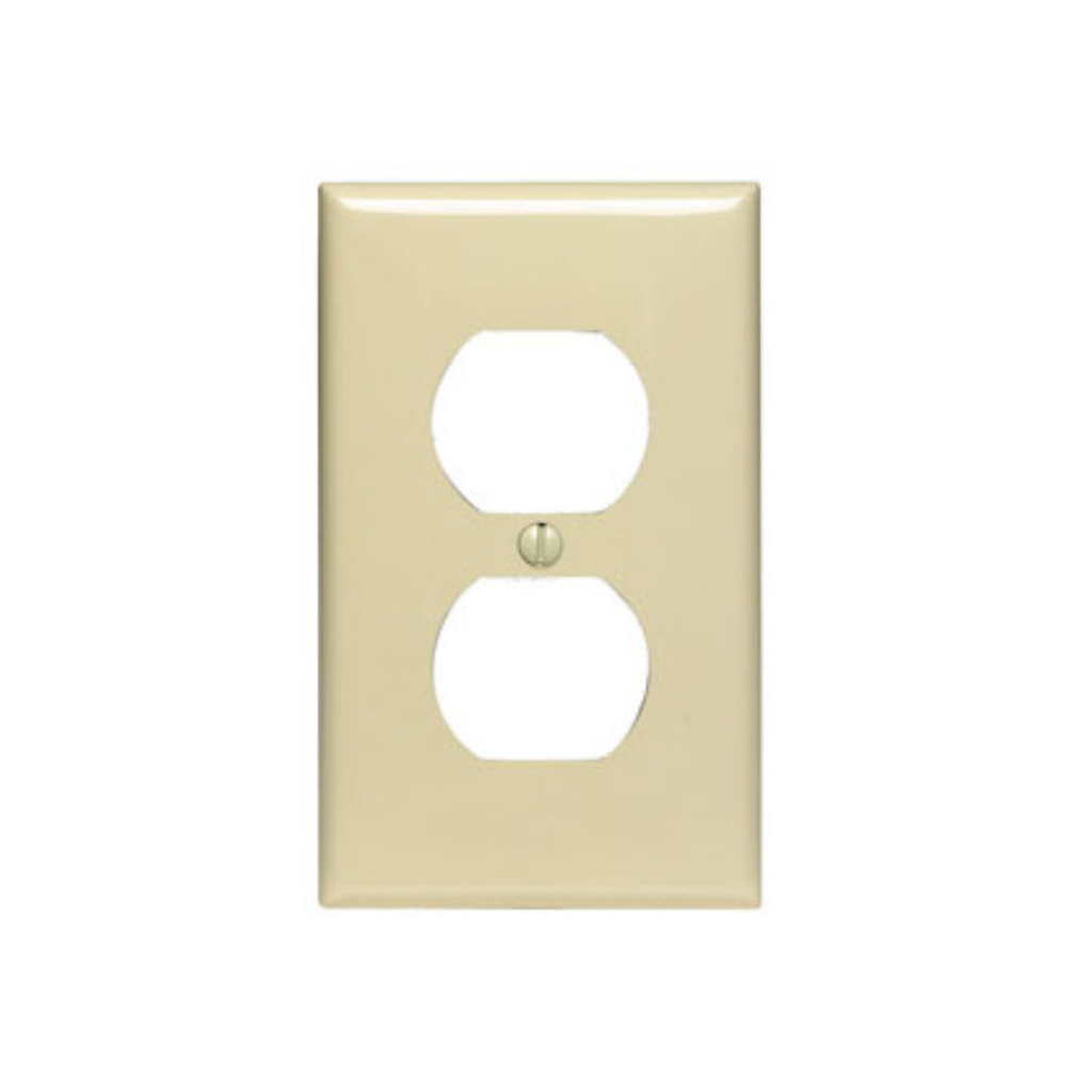 PLACA DOBLE NYLON P/TOMACORRIENTE MARFIL