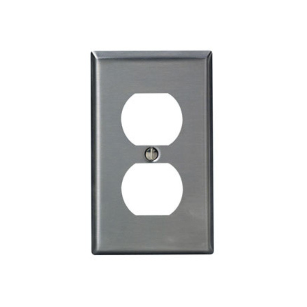 PLACA DOBLE DE ACERO P/TOMACORRIENTE