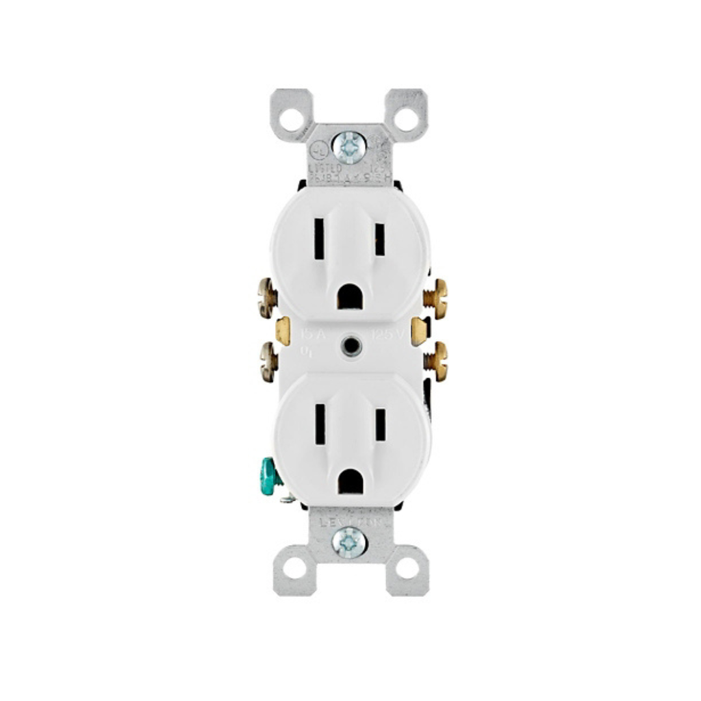 TOMA DOBLE EMPOTRABLE L/T 15A 125V BLANCO