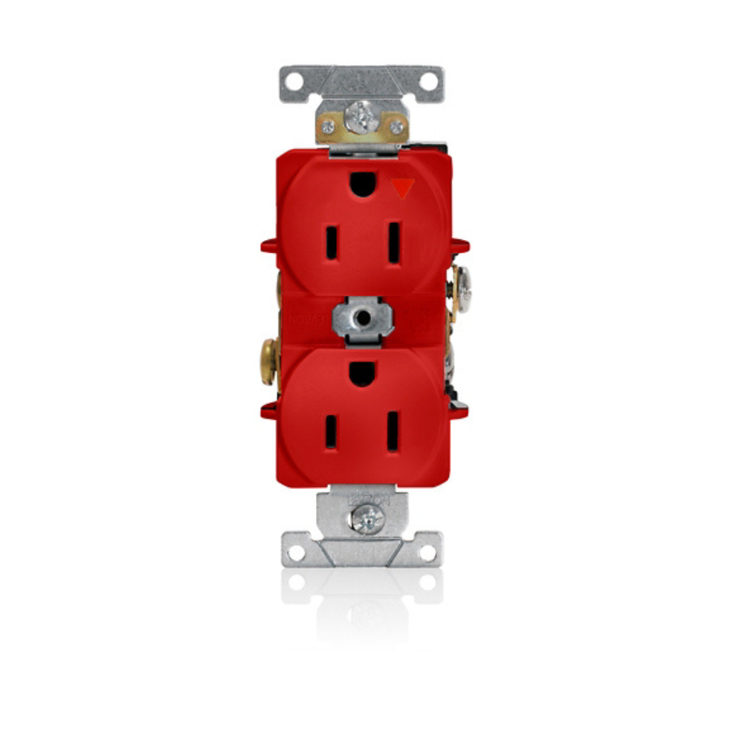 TOMA DOBLE EMPOTRABLE G/INDUSTRIAL TIERRA AISLADA 2X15A L/T 125V ROJO