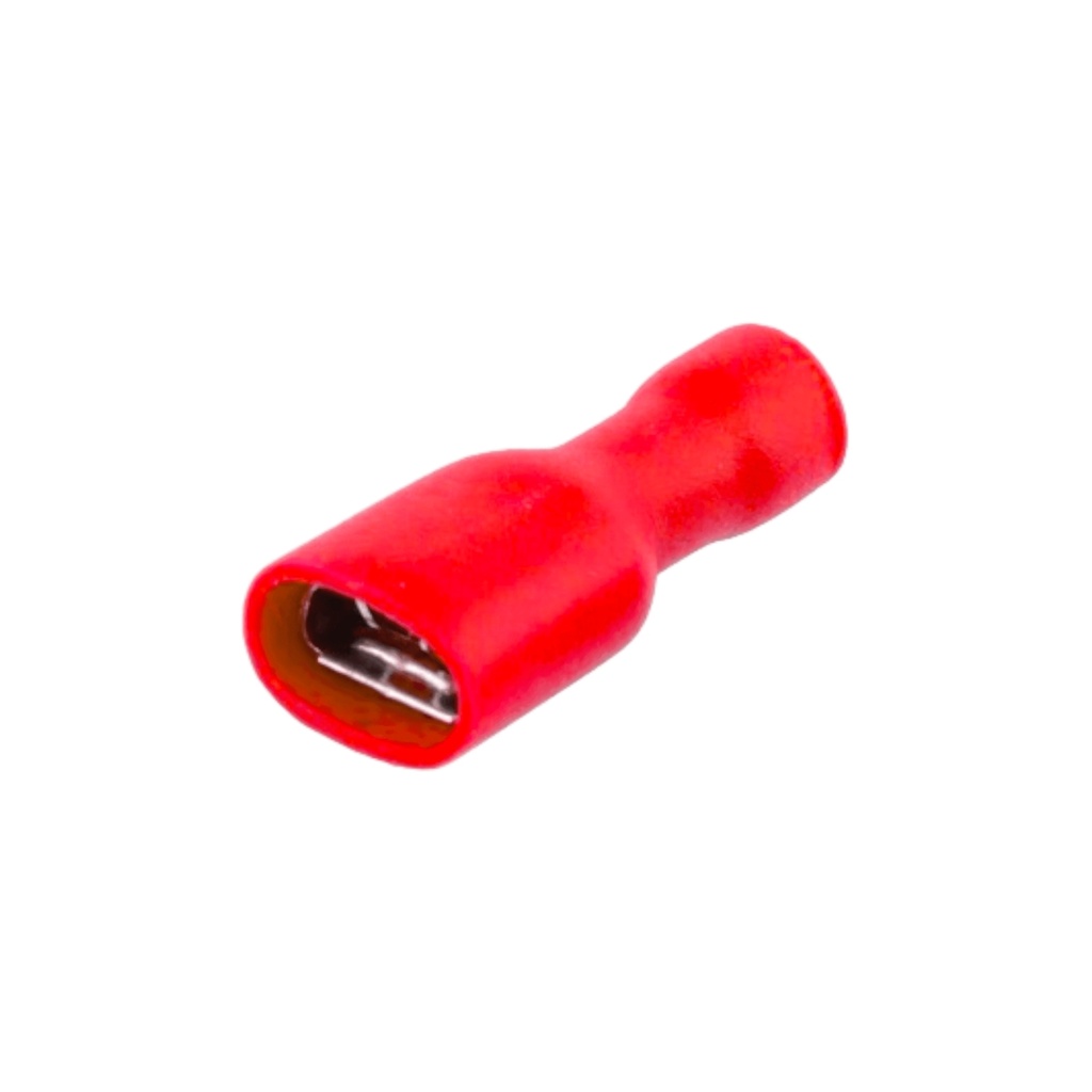 Terminal Hembra Aislado PVC – 16-22 AWG Rojo (100 und)