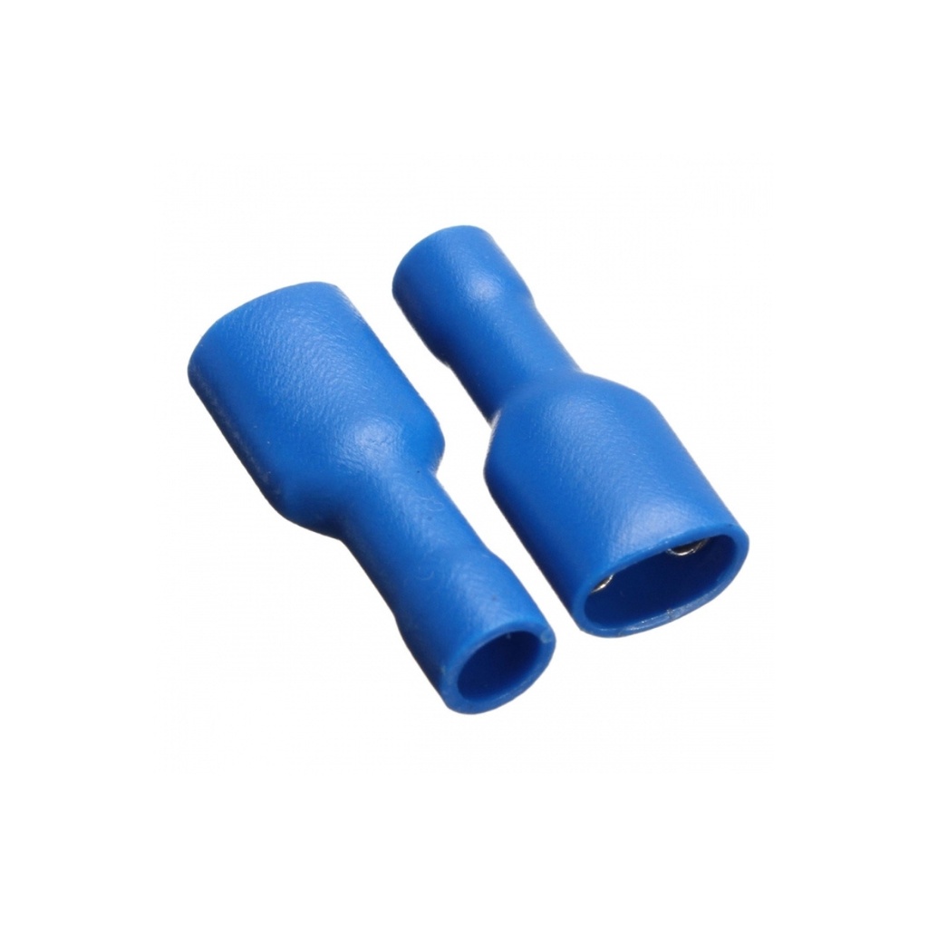 Terminal Hembra Aislado PVC – 14-16 AWG Azul (100 und)