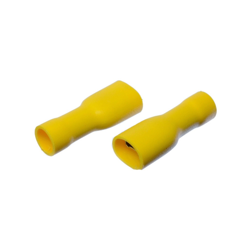Terminal Hembra Aislado PVC – 10-12 AWG Amarillo (100 und)