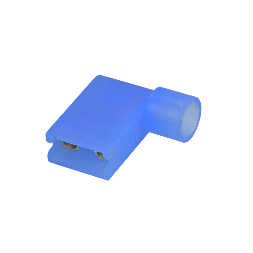 Terminal Hembra Nylon Aislado Tipo Bandera – 14-16 AWG Azul (100 und)