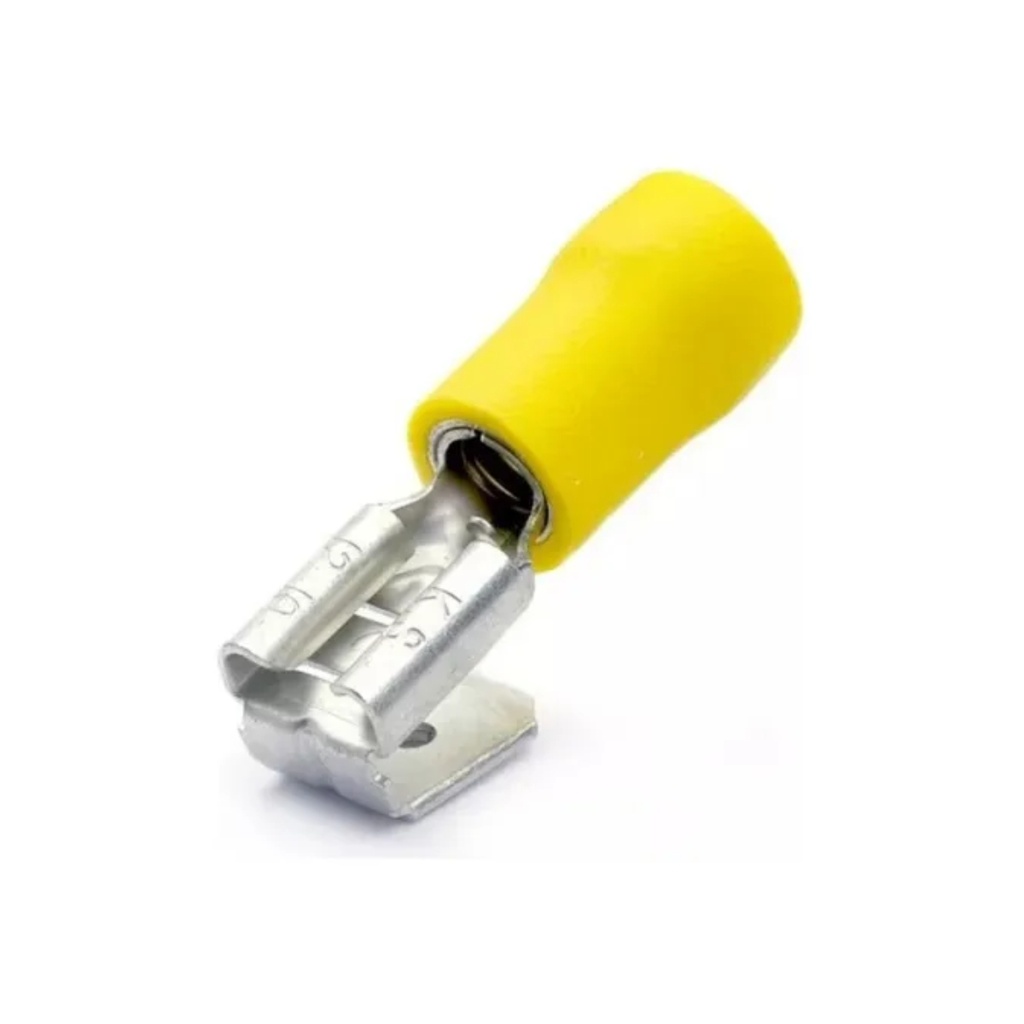 Terminal Rápido Doble Macho-Hembra Aislado – 10-12 AWG Amarillo (100 und)