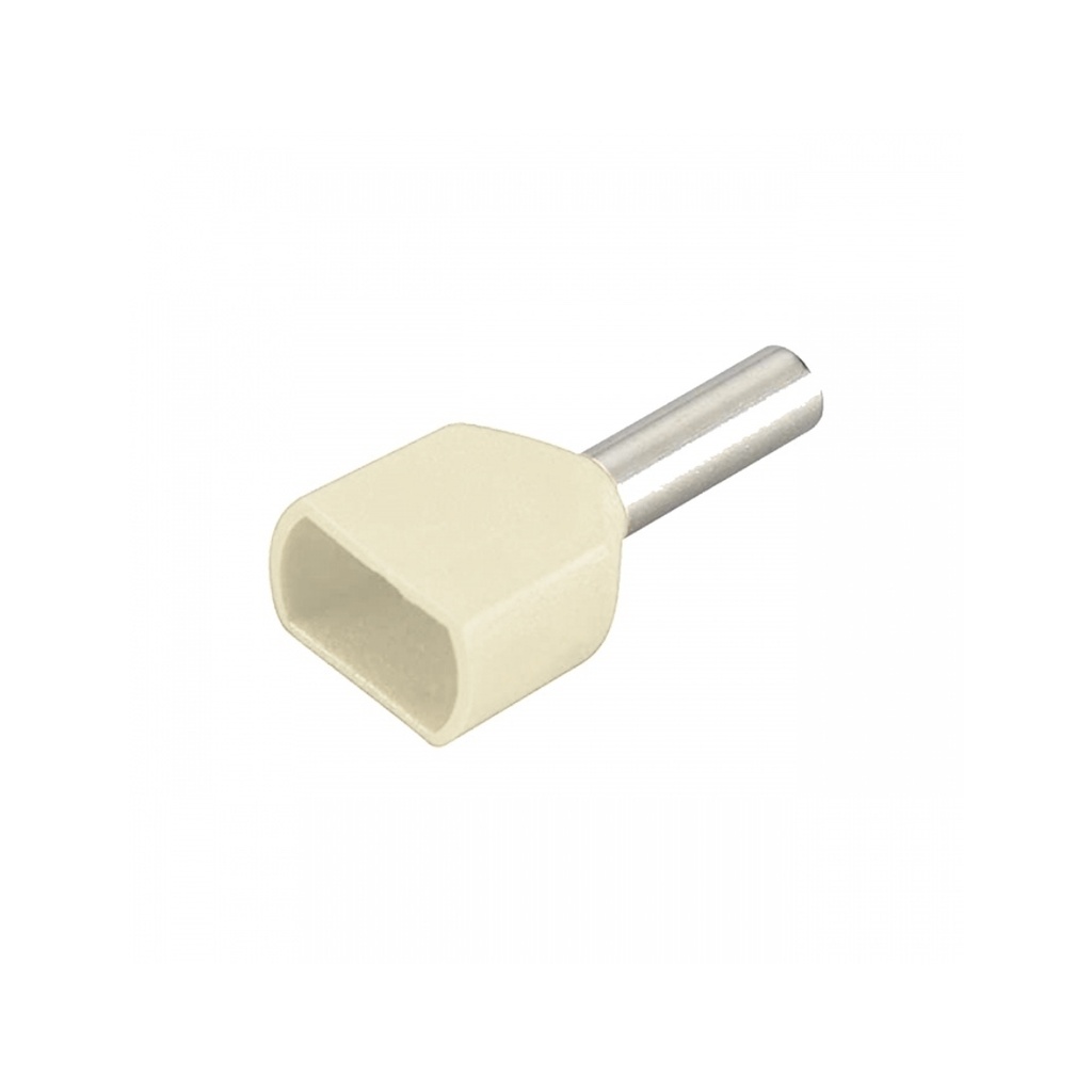 Terminal Sobremoldeado Doble – 8 AWG Marfil (100 und)