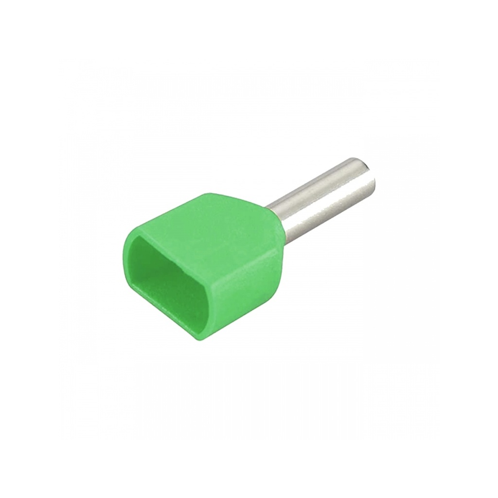 Terminal Sobremoldeado Doble – 6 AWG Verde (100 und)