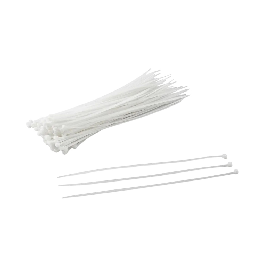 Cintillo de Sujeción Nylon 6.6 – 200x2.5mm Blanco (100 und)