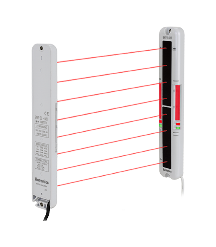 Sensor de Area Tipo Barrera Seguridad PNP NA, Detec. 0.1 a 5m, 12-24VCC