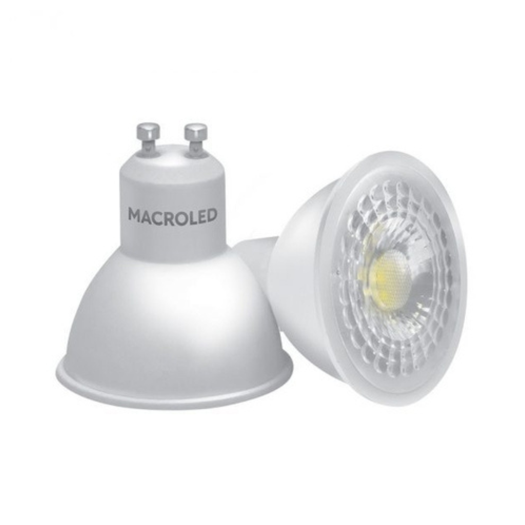 DICROICO LED ECO BLANCO 7W 100-240VAC LUZ FRÍA 6500K 38° GU10