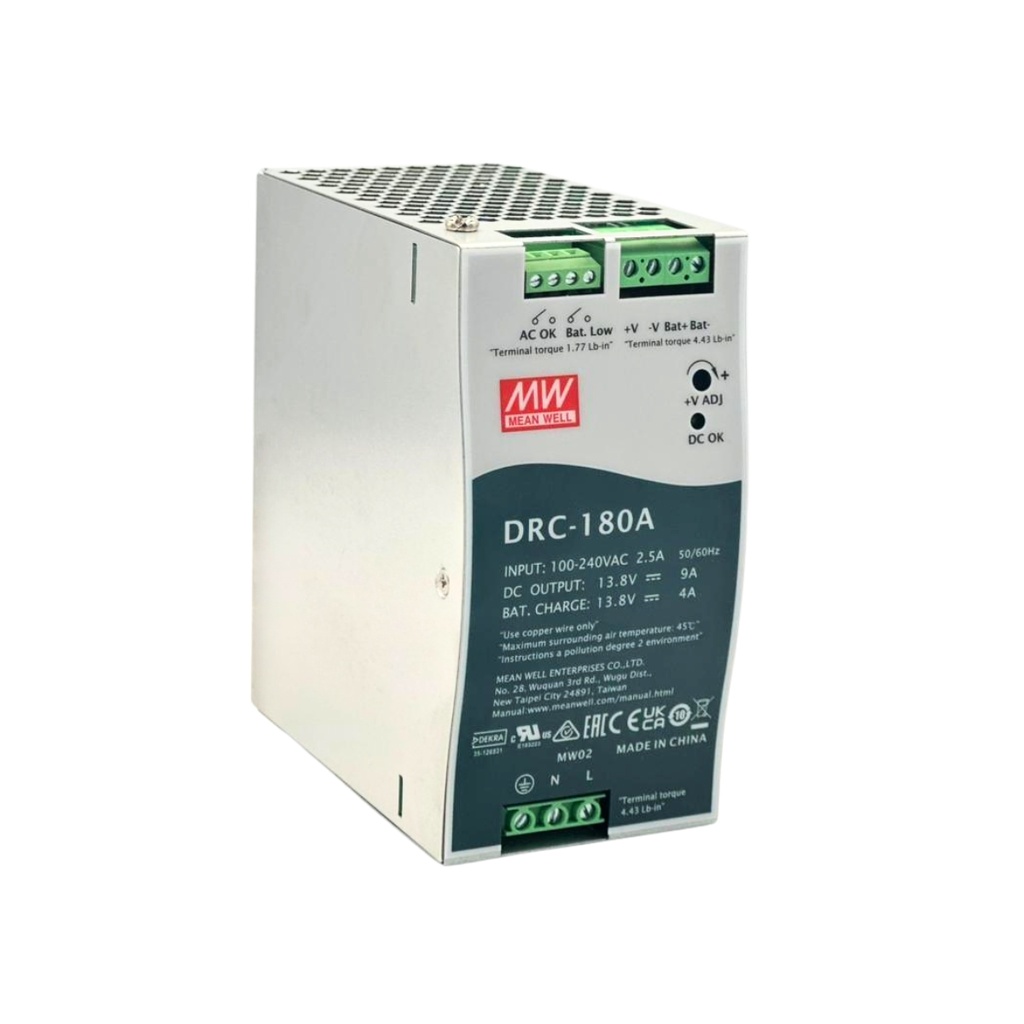 Fuente DIN Rail 180W 13.8VDC 9A con Función UPS (PFC)