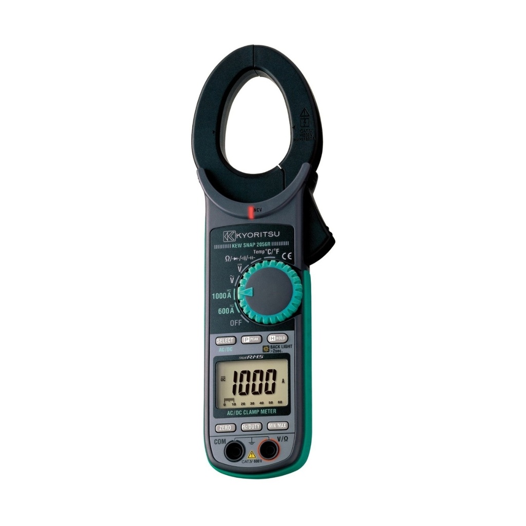 Pinza amperimétrica 1KA-AC/DC 600V-AC/DC, 60MΩ, NCV, Hz, T°, capacitancia, continuidad, Ø40mm CAT IV 600V TRMS
