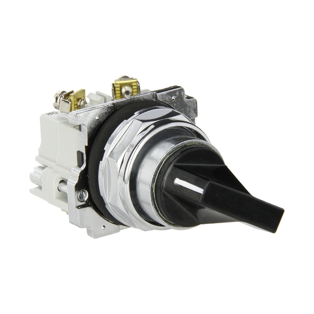 Selector 2 posiciones fijas de maneta larga 30.5mm 1NA+1NC