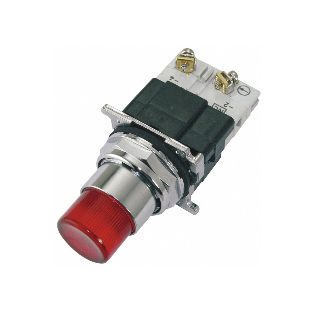 Pulsador luminoso extendido rojo 30.5mm 120VAC/VDC 1NA+1NC