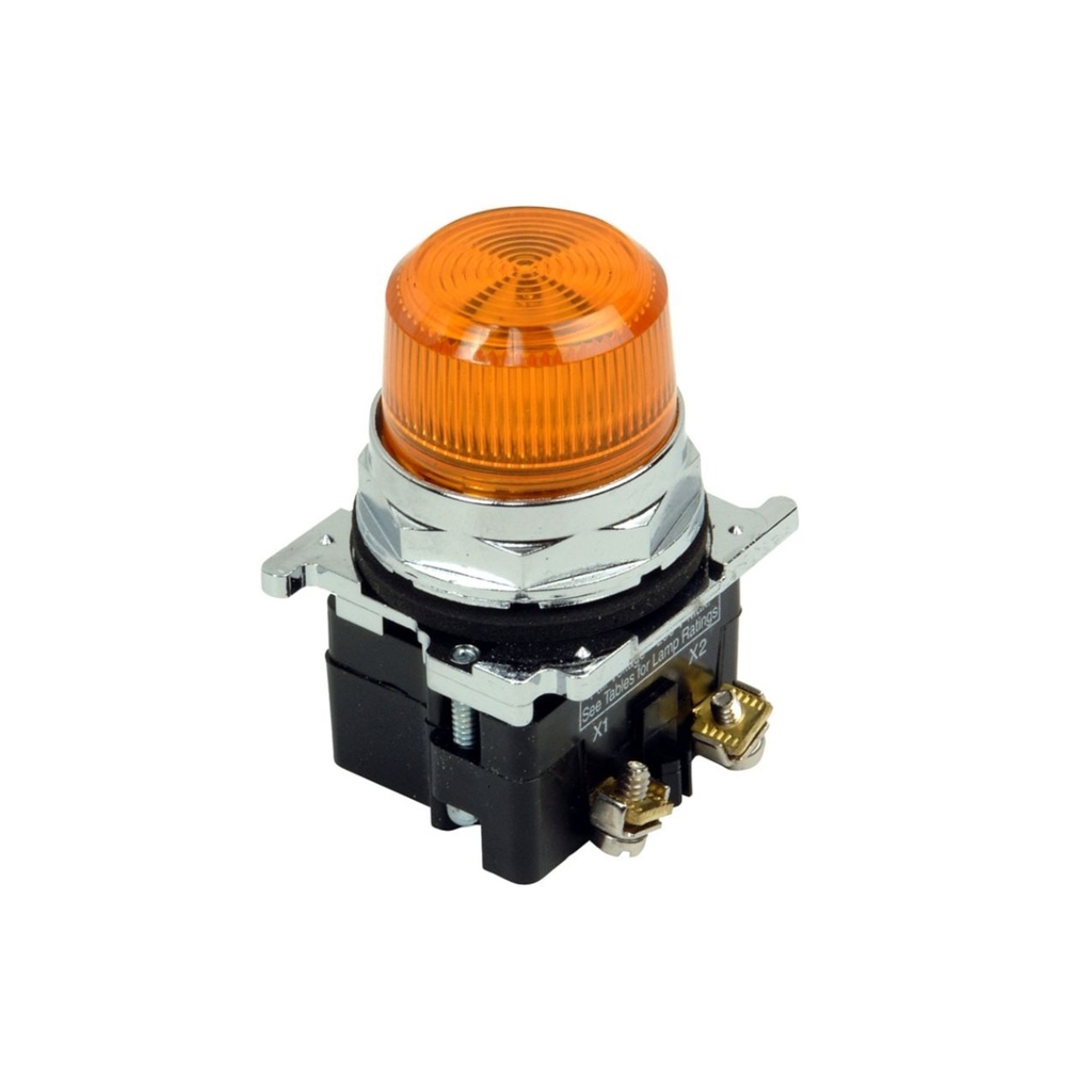 Piloto led amarillo (ámbar) 30.5mm 120VAC