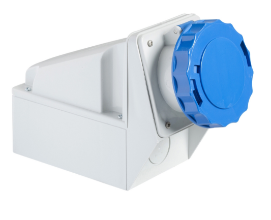 Tomacorriente Adosar C/Caja De Paso 2 X 63 A+ Tierra 220/250 V Ip67 Azul 