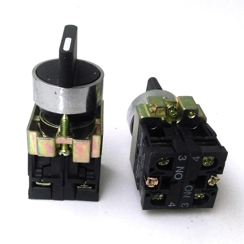 Selector Maneta Corta 3Posic Metal Negro Ø 22Mm 2Na 573982