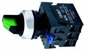 Selector Lumin.  Maneta Corta 3 Posic Pvc Verde Ø 22Mm 2Na