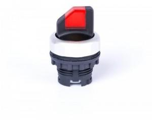 Selector Lumin.  Maneta Corta 3 Posic Pvc Rojo Ø 22Mm 2Na