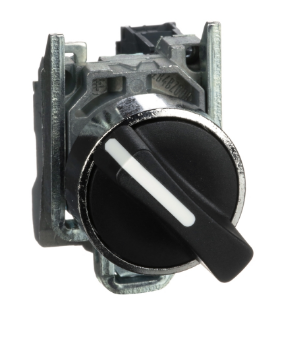 Selector Maneta Corta 2Posic Metal Negro Ø22Mm 1Na Harmony 