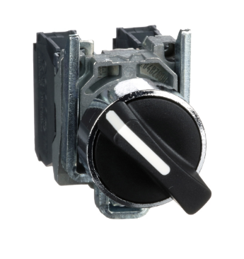 Selector Maneta Corta 2Posic Metal Negro Ø22Mm 1Na+1Nc Harmony 