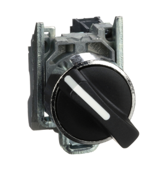 Selector Maneta Corta 2Posic C/Retorno Metal Negro Ø22Mm 1Na Harmony 