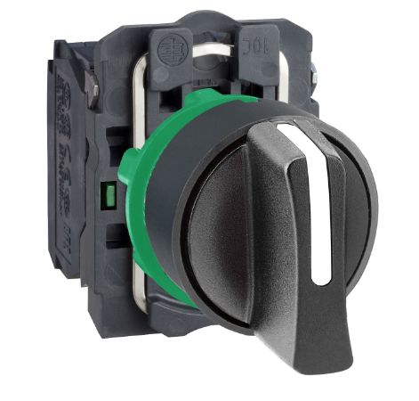 Selector Maneta Corta 3Posic Plast Negro Ø22Mm 2Na Harmony 