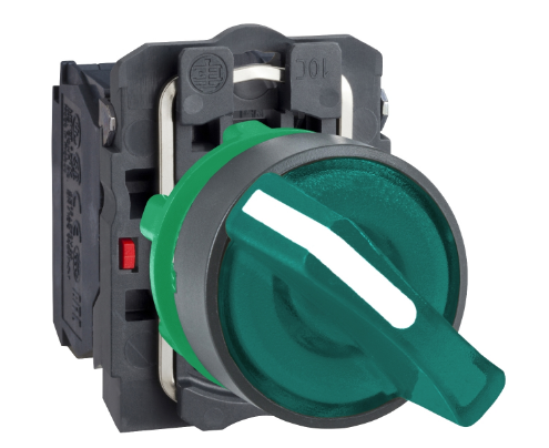 Selector Lumin.  Maneta Corta 2 Posic Plast Verde Ø 22Mm 24Vac/Dc 1Na+1Nc  Harmony