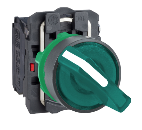 Selector Lumin.  Maneta Corta 2 Posic Plast Verde Ø 22Mm 220Vac 1Na+1Nc  Harmony