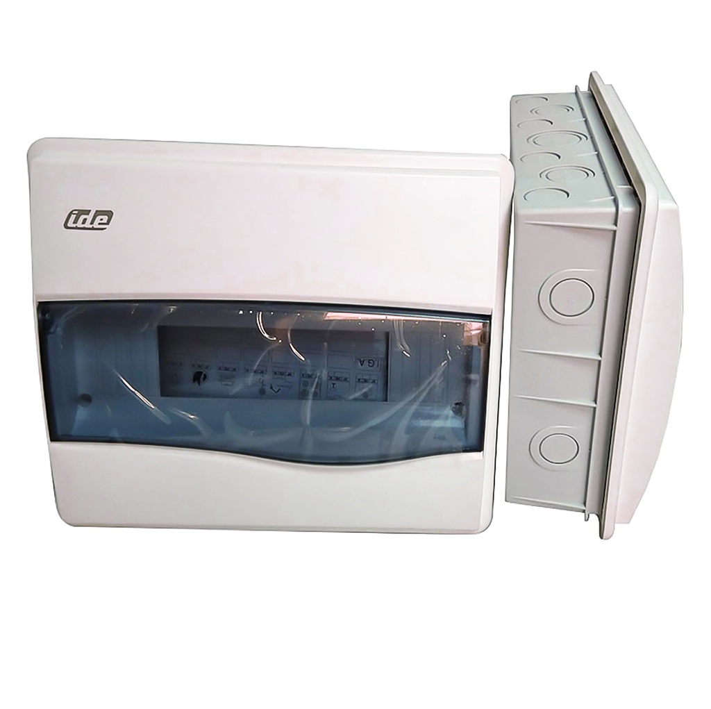 Tablero libre halógeno empotrable c/puerta fumé 12 polos s/tierra IP40 IK08