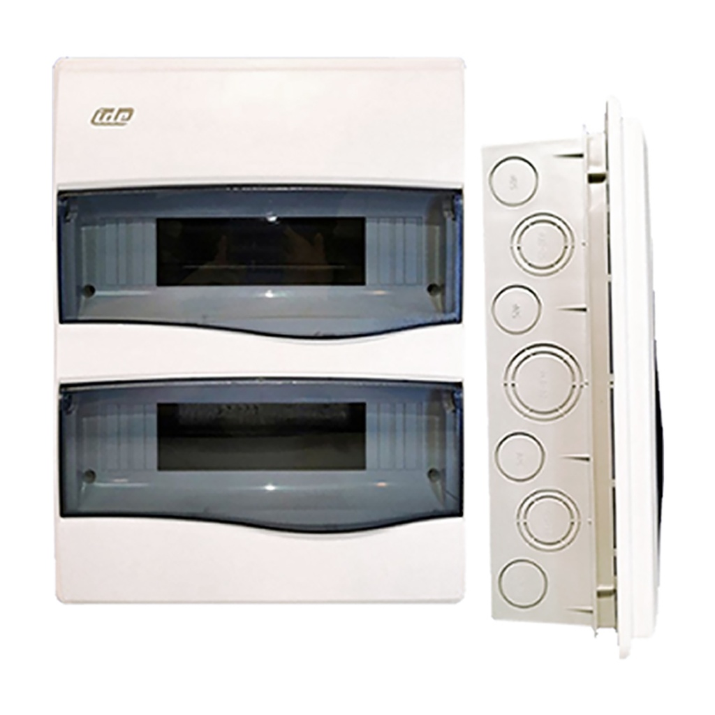 Tablero libre halógeno empotrable c/puerta fumé 24 polos s/tierra IP40 IK08