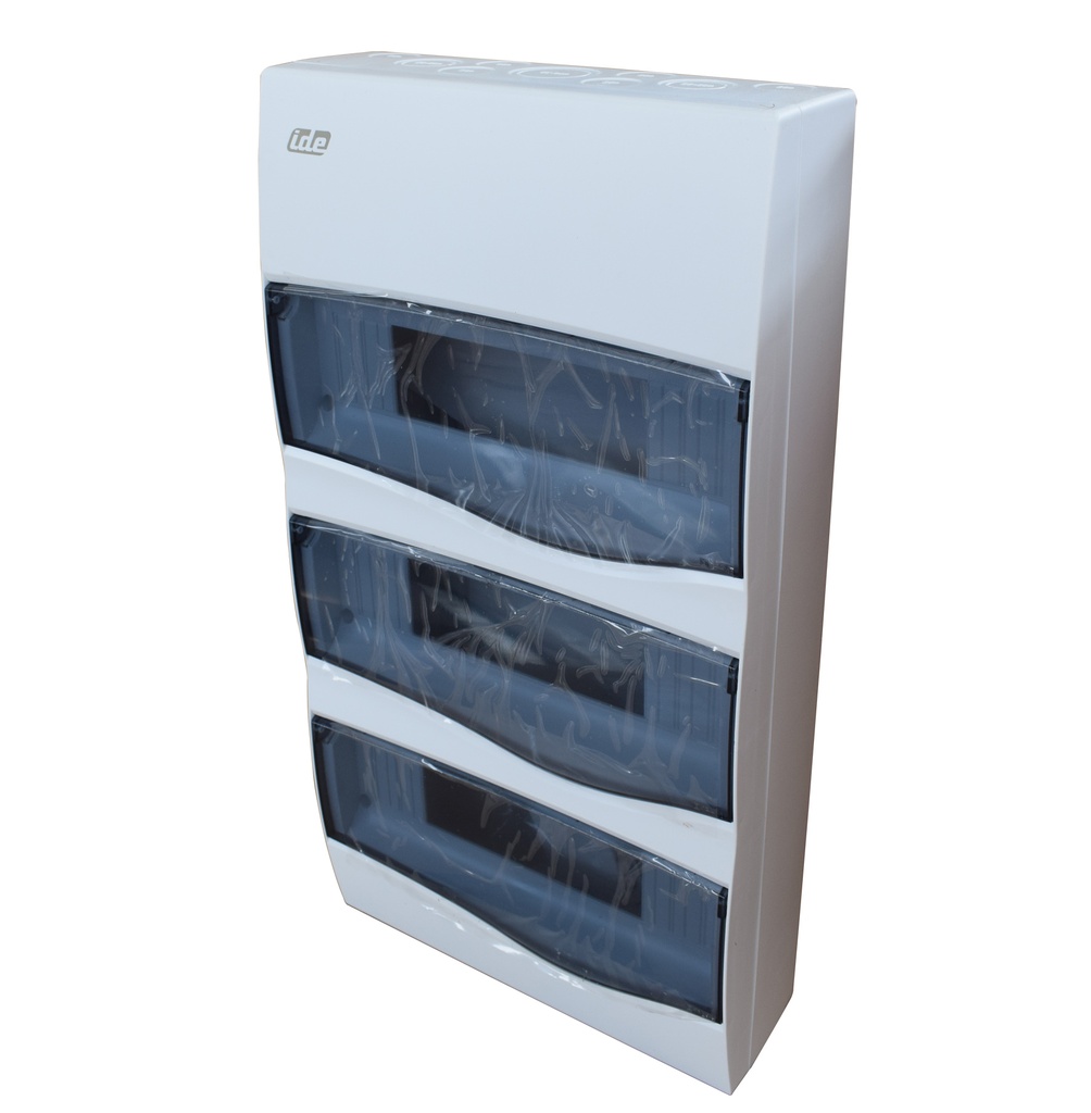 Tablero libre halógeno adosable c/puerta fumé 36 polos s/tierra IP40 IK08