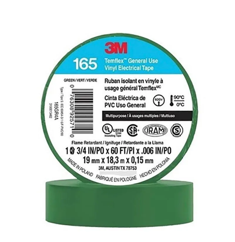 Cinta Aisl. Temflex 165 Vinilo 3/4"X 18Mts Verde