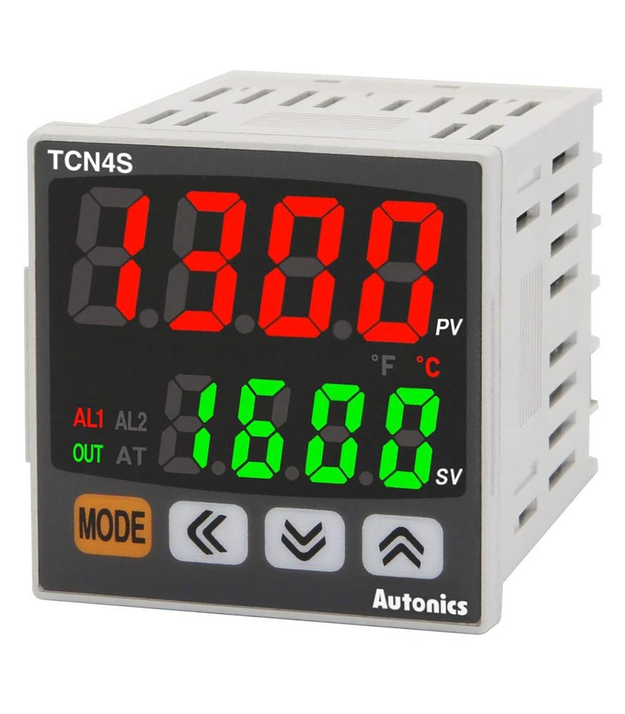 Controlador de Temperatura PID 4 dígitos con Alarma, 100-240VAC, 48x48mm