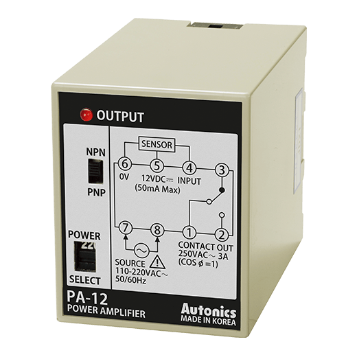Rele Amplificador, Interruptor de entrada NPN / PNP , Doble voltaje de 110/220 VCA